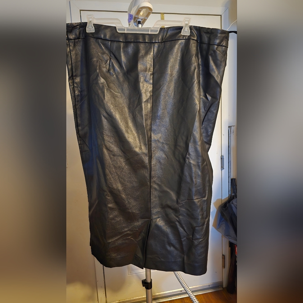 Black Faux Leather Skirt